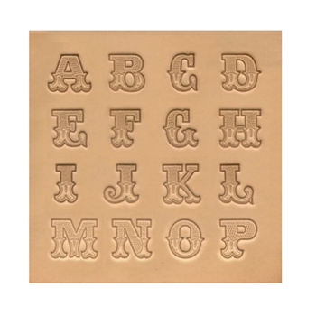 Open fancy small stamp set 9 mm, alphabet (per set)