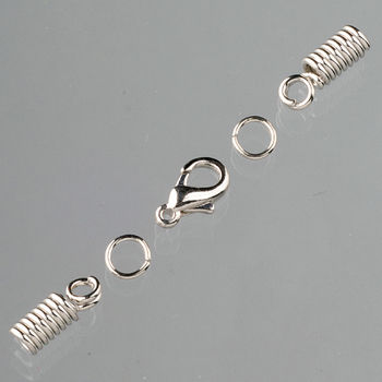 Chiusura e rivetto per base bracciale 2 giri 10 mm argentato x1