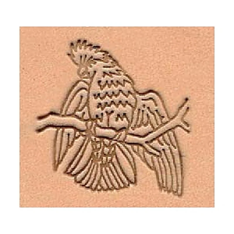 LEATHER 3D STAMP - BIRD ON BRANCH