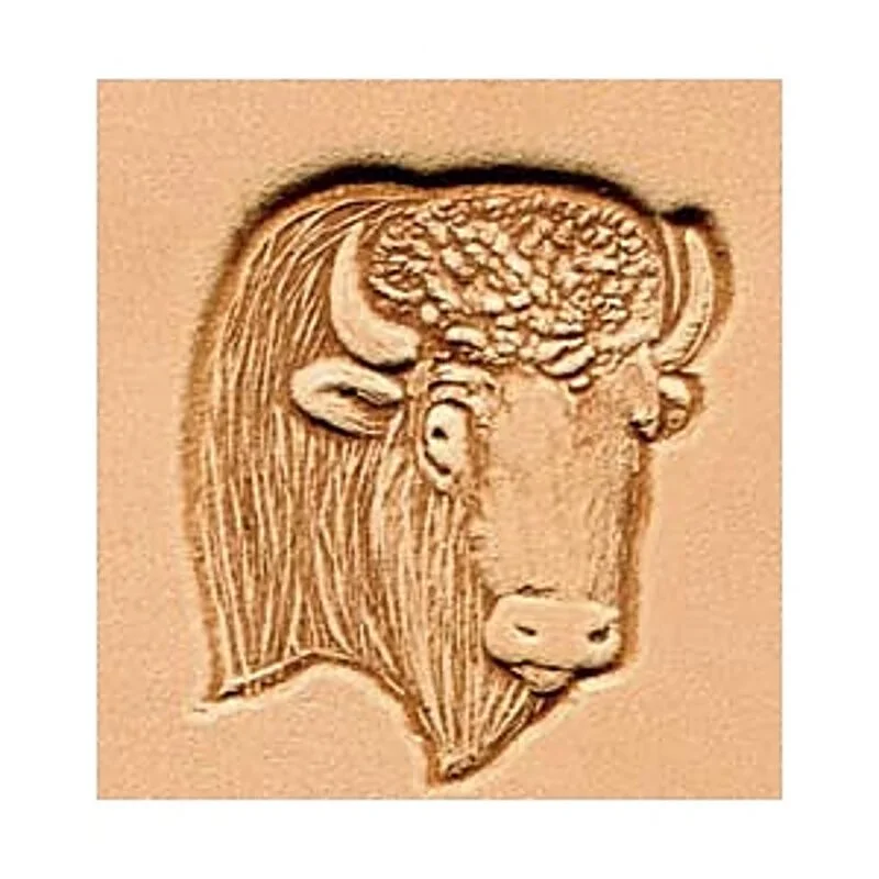 LEATHER 3D STAMP - HEAD OF BISON