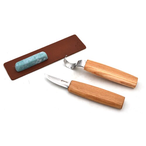 BeaverCraft Deluxe S15X Wood Carving Whittling Knives Set with Leather Case  - Whittling Kit Premium Wood Carving Tools with Leather Strop and Polishing  Compound - Chip Carving Knives Set