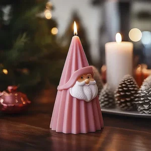 Moule Silicone Bougeoir Noël – Forme Sapin Avec Base – Pour Résine, Plâtre, Cire – Décoration DIY – Démoulage Facile
