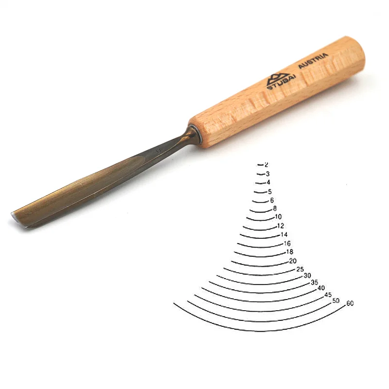 Sgorbia Piatta Stubai 702825 - Taglio Obliquo, Corpo Ovale, 25 Mm, Per Lavorazione Del Legno