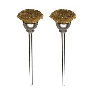 2 SPAZZOLINE A TAZZA OTTONE PROXXON