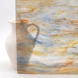 DOM CATHEDRAL GLASS TL0184 - BLUE / ORANGE / BROWN AVVENTURINE