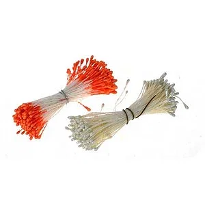 PERLE ORANGE / PERLE WEISS BLÜTENSTEMPEL - 288 STÜCK