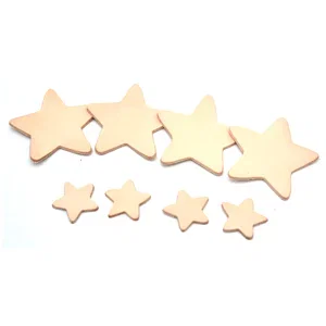 DIE-CUT LEATHER - STARS 60 AND 30 MM - 8 PCS