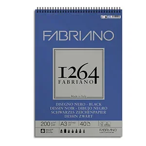 BLOCCHI DA DISEGNO FABRIANO 1264 BLACK DRAWING