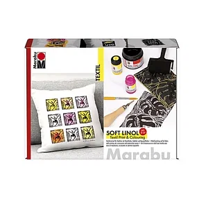 SET PER LINOLEOGRAFIA SU TESSUTI MARABU TEXTIL