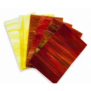 ASSORTMENT OF 6 WISSMACH GLASS SHEETS WARM TONES
