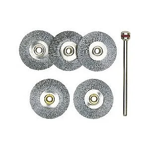 BROSSES EN ACIER - DISQUES Ø 22 MM -5 PCS + 1 TIGE